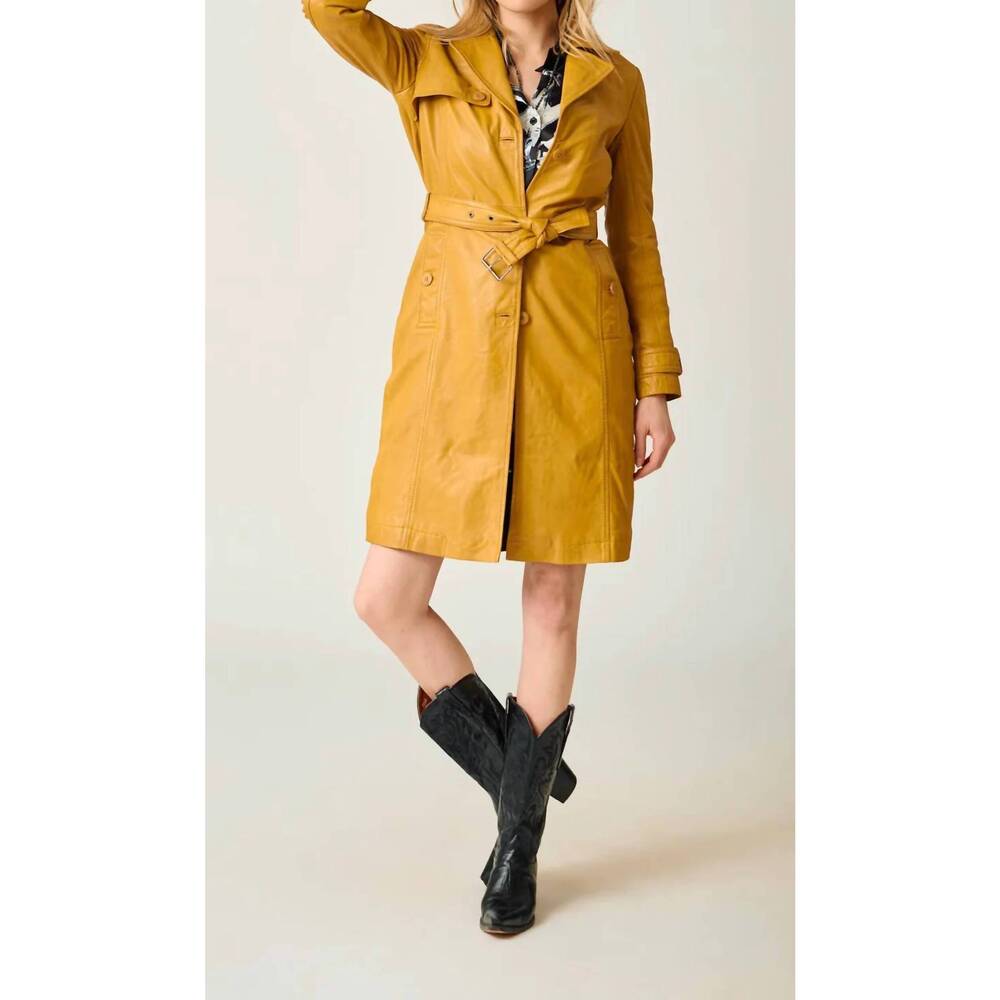 NEW MAURITIUS leah classic trench coat in yellow